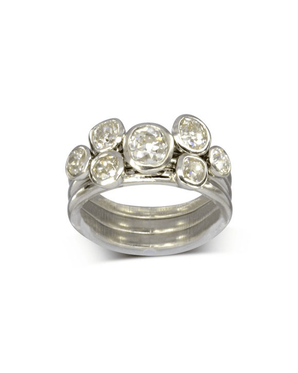 Rose Cut Diamond Stacking Ring Set Ring Pruden and Smith