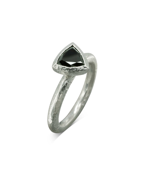 Rough Hammered Black Diamond Ring Ring Pruden and Smith