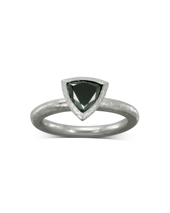 Rough Hammered Black Diamond Ring Ring Pruden and Smith