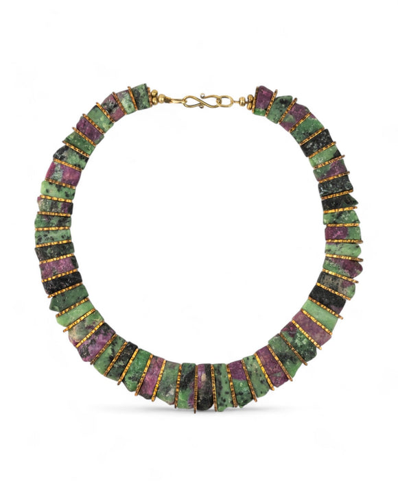 Ruby Zoisite Tab Necklace Necklace Pruden and Smith