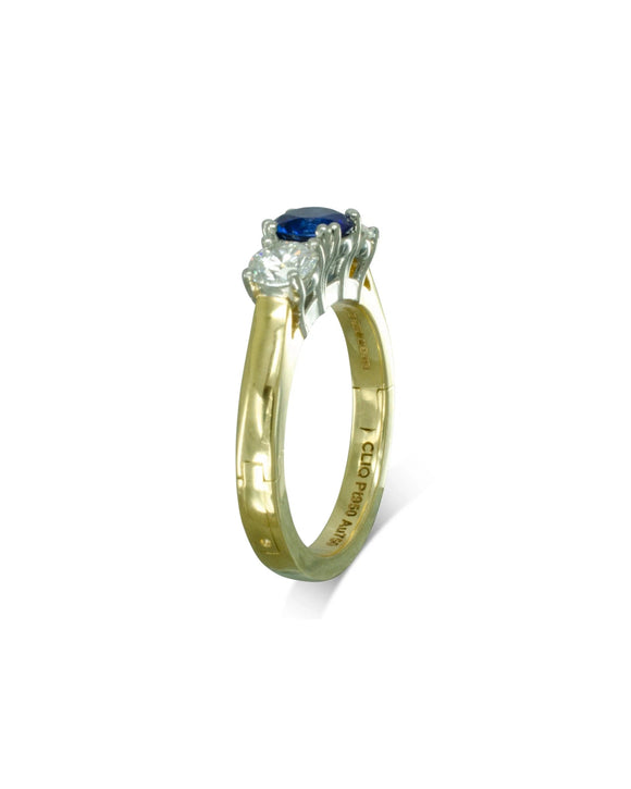 Sapphire and Diamond Hinged Engagement Ring Ring Pruden and Smith