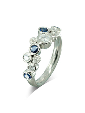 Water Bubbles Random Sapphire and Diamond Eternity Ring Ring Pruden and Smith   