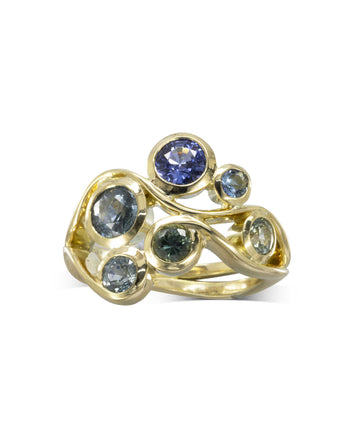 Water Bubbles Organic Sapphire and Aquamarine Ring Ring Pruden and Smith   