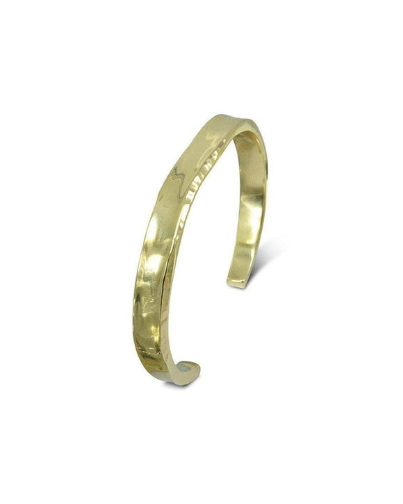 Side Hammered Gold Cuff Bangle Bangle Pruden and Smith
