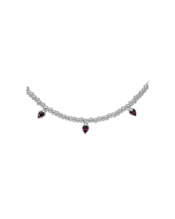Silver Nugget Drop Ruby Necklace Necklace Pruden and Smith