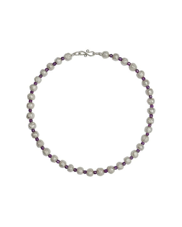 Silver Nugget Gemstone Necklace Necklace Pruden and Smith