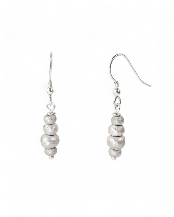 Silver Nugget Random Drop Earrings Earrings Pruden and Smith