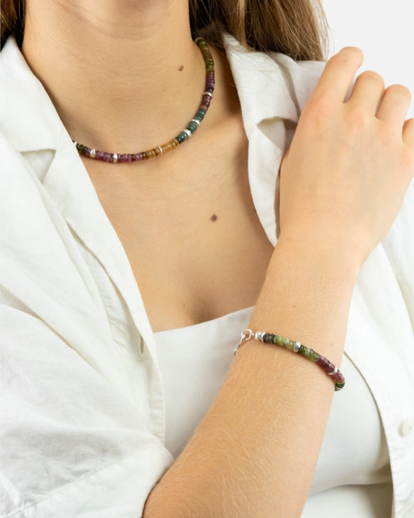 Silver Tourmaline Bracelet (Multi-Colour) Bracelet Pruden and Smith