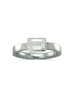 Emerald Cut Diamond Platinum Engagement Ring Ring Pruden and Smith   