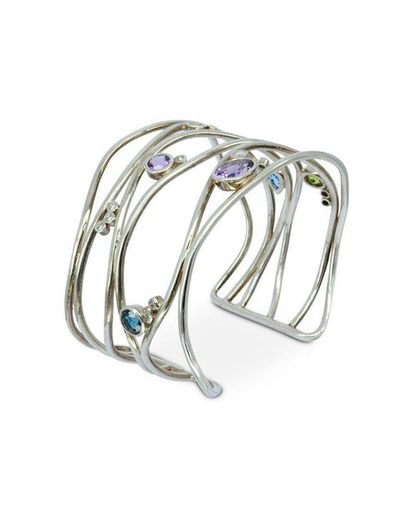 Six Strand Gem-Set Cuff Bangle (Wide) Bangle Pruden and Smith