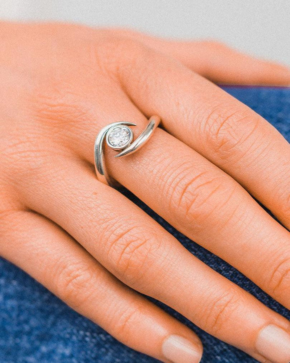 Spiky Diamond Platinum Engagement Ring Ring Pruden and Smith