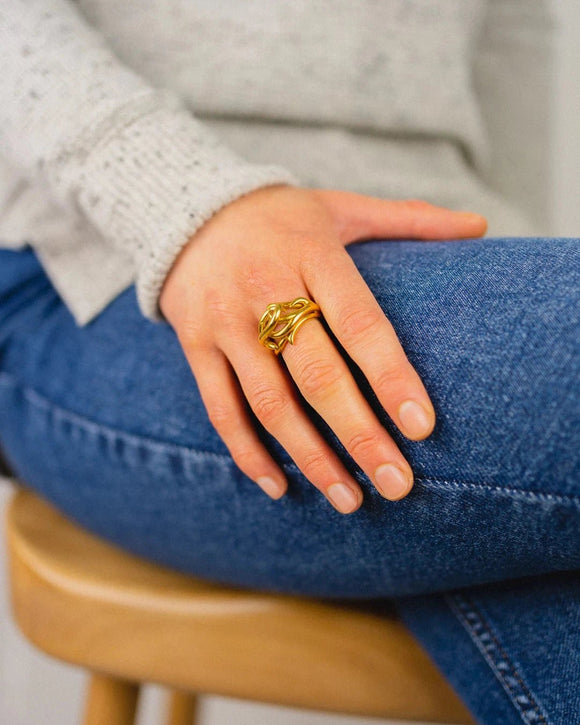 Spiky Gold Dress Ring Ring Pruden and Smith