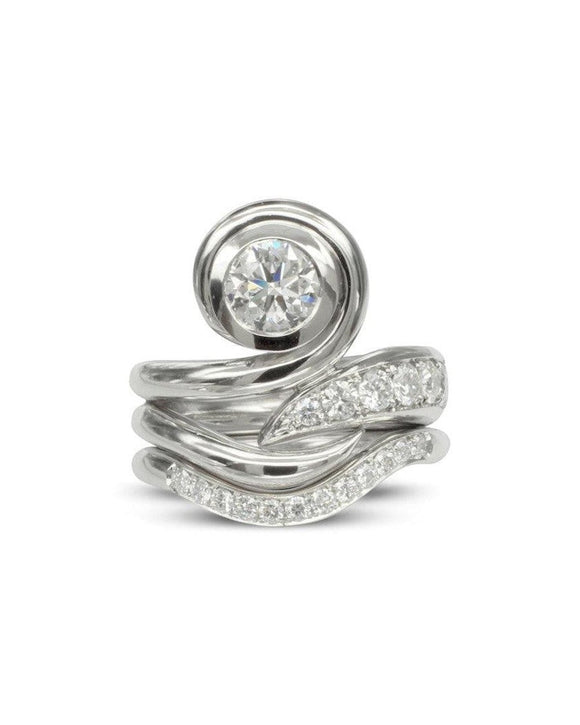 Spiky Organic Diamond and Platinum Engagement Ring Ring Pruden and Smith