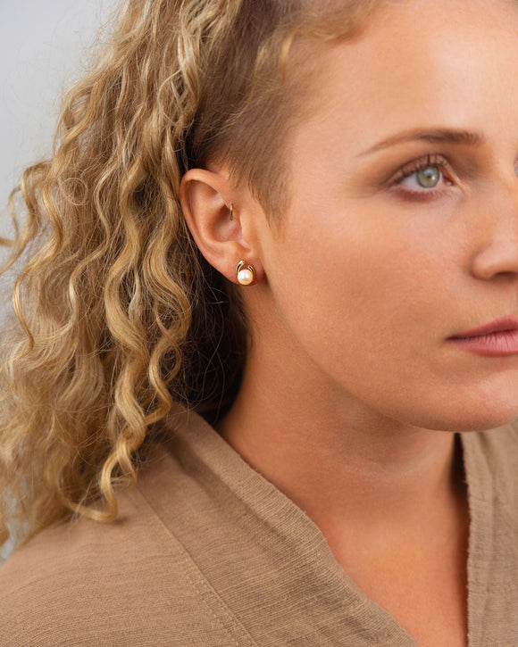 Spiky White Gold Pearl and Diamond Stud Earrings Earrings Pruden and Smith