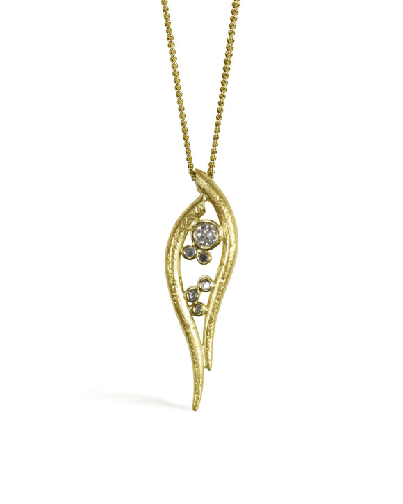 Spiky Gold Diamond Pendant Pruden and Smith
