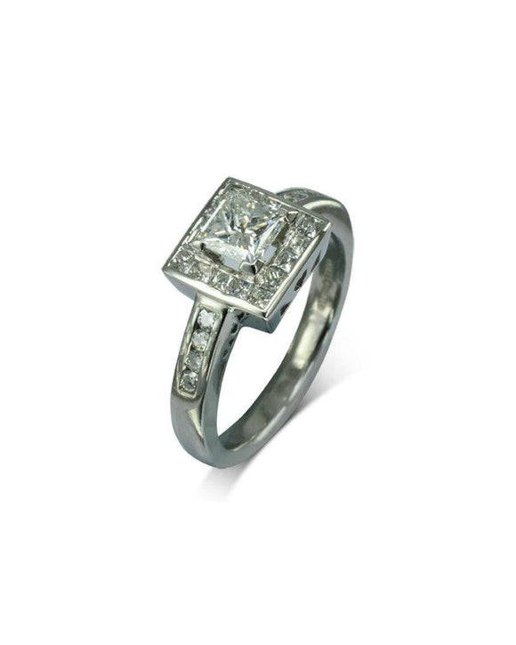 Square Cluster Diamond Platinum Ring Ring Pruden and Smith