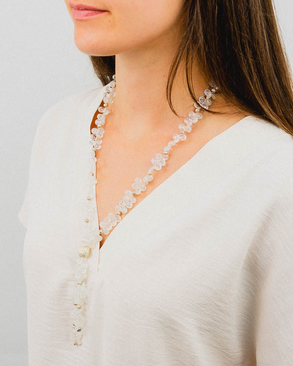 Teardrop Gemstone Tassel Necklace Necklace Pruden and Smith Moonstone (White rainbow)