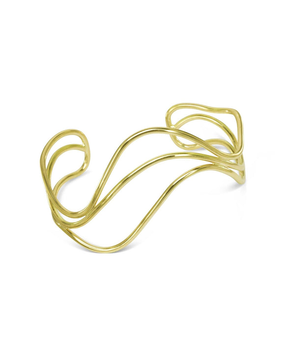 Three Strand Asymmetric 9ct Solid Gold Bangle Bangle Pruden and Smith