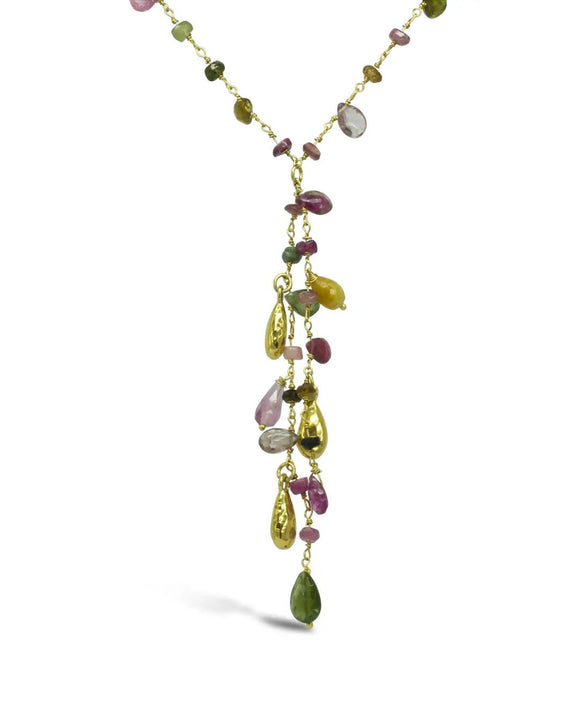 Tourmaline Tassel Beaded Necklace Necklace Pruden and Smith