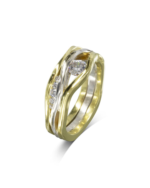 Trap Three Band Diamond Ring Ring Pruden and Smith