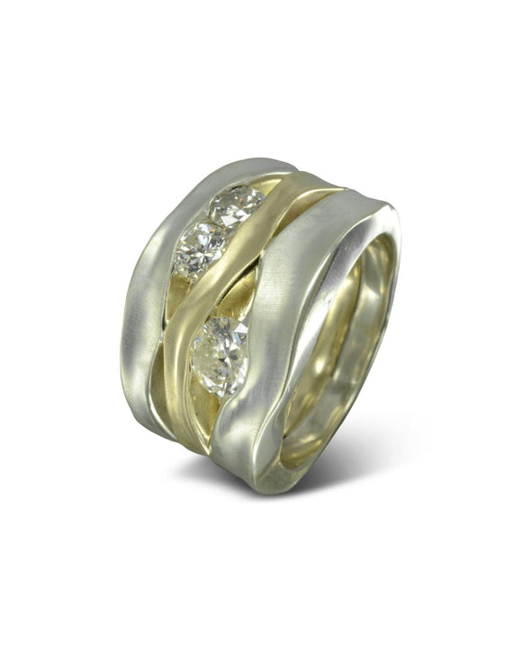 Trap Diamond Mixed Metal Dress Ring (1ct) Ring Pruden and Smith 9ct White Gold and 9ct Yellow Gold