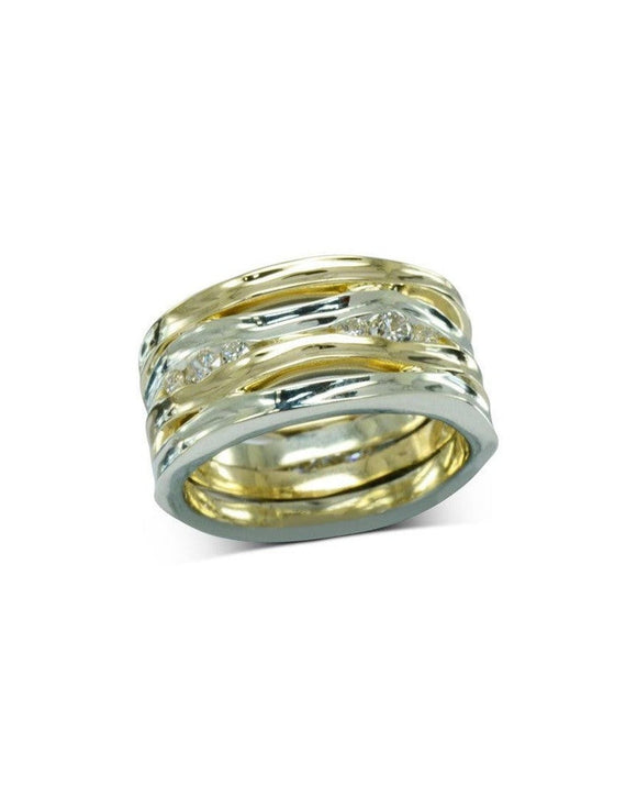 Trap Double Two Colour Gold Eternity Ring Ring Pruden and Smith