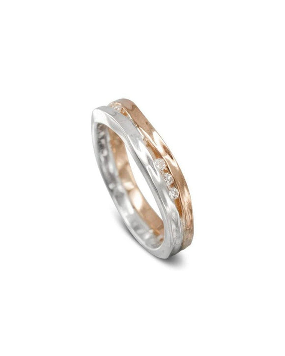 Trap Rose Gold Diamond Eternity Ring Ring Pruden and Smith 9ct Rose Gold and 9ct White Gold