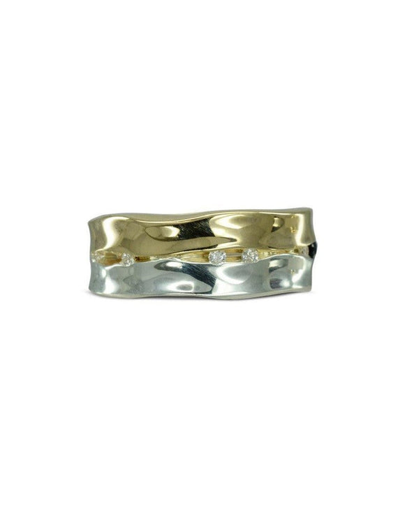 Trap Wide Two Colour Gold Diamond Eternity Ring Ring Pruden and Smith