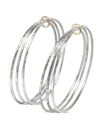 Triple Silver Bangle With Gold Ring Pruden and Smith