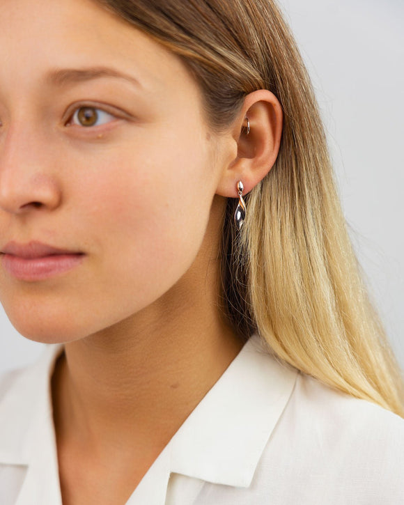 Twist Concave Silver Drop Earrings Earrings Pruden and Smith