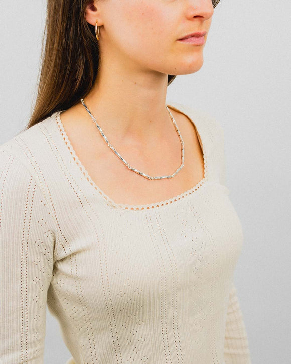 Twisted Silver Chain Necklace Necklace Pruden and Smith 18 inch