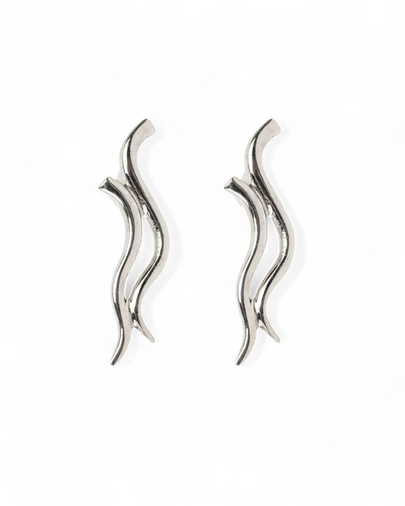 Two Strand Silver Stud Earrings Earrings Pruden and Smith