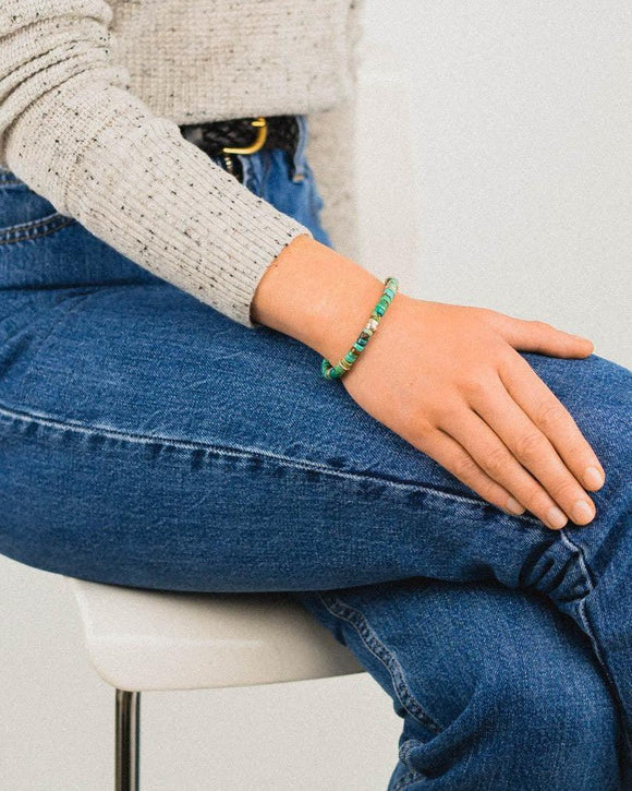 Vintage Turquoise and Silver Disc Bracelet Bracelet Pruden and Smith