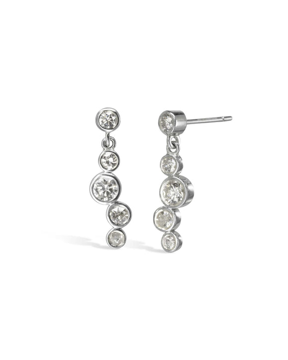 Water Bubbles 2ct Diamond Drop Earrings Earrings Pruden and Smith Platinum