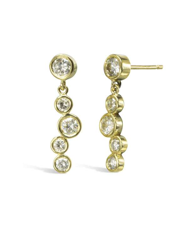 Water Bubbles 2ct Diamond Drop Earrings Earrings Pruden and Smith 18ct Yellow Gold