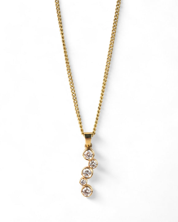Water Bubbles 9ct Yellow Gold Diamond Pendant Pendant Pruden and Smith