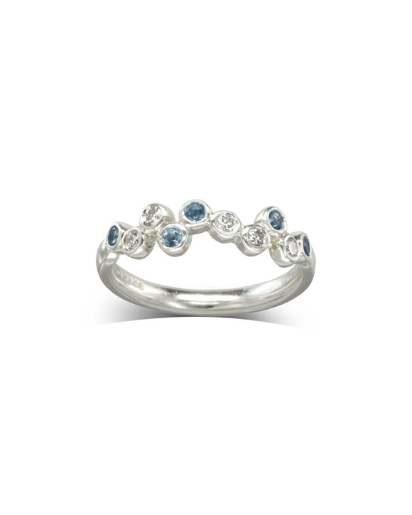 Water Bubbles Aquamarine Eternity Ring Ring Pruden and Smith