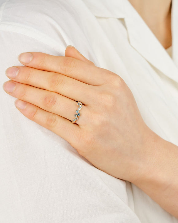 Water Bubbles Aquamarine Eternity Ring Ring Pruden and Smith