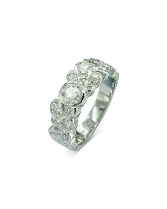 Water Bubbles Contemporary Diamond Eternity Ring Ring Pruden and Smith Platinum