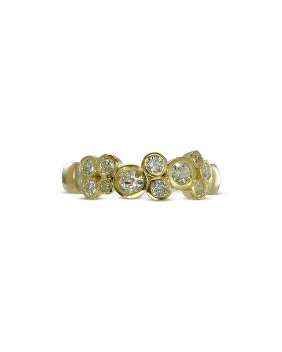 Water Bubbles Gold Organic Diamond Half Eternity Ring Ring Pruden and Smith