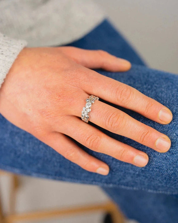 Water Bubbles Multi Shape Diamond Platinum Eternity Ring Ring Pruden and Smith