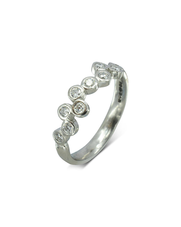 Water Bubbles Offset Diamond Ring Ring Pruden and Smith