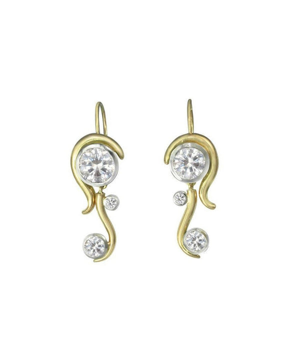 Water Earrings in Gold, Platinum and Diamond Earrings Pruden and Smith