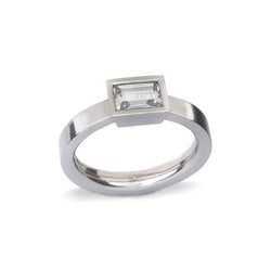 Emerald Cut Diamond Platinum Engagement Ring Ring Pruden and Smith Platinum  