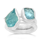Aquamarine Rough Cut Stacking Rings Ring Pruden and Smith Default Title  