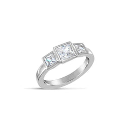 Princess Cut Diamond Platinum Trilogy Ring Ring Pruden and Smith   