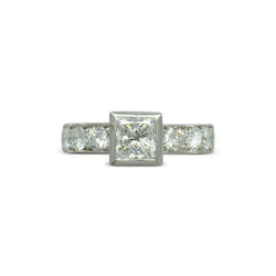Frame Set Princess Cut Diamond Engagement Ring Ring Pruden and Smith   