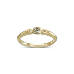 Vintage Dainty Diamond Ring Ring Pruden and Smith 18ct Yellow Gold  