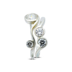 Organic Swirl Diamond Ring Ring Pruden and Smith 18ct Rose Gold  