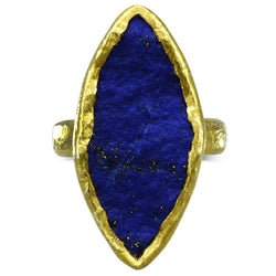 Lapis Lazuli Marquise Cut Dress Ring (25mm) Ring Pruden and Smith   